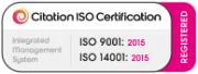 iso 9001 14001 2015 ims badge white